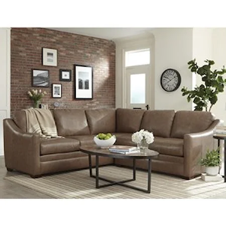 Customizable 2 Piece Leather Sectional Sofa with Track Arms